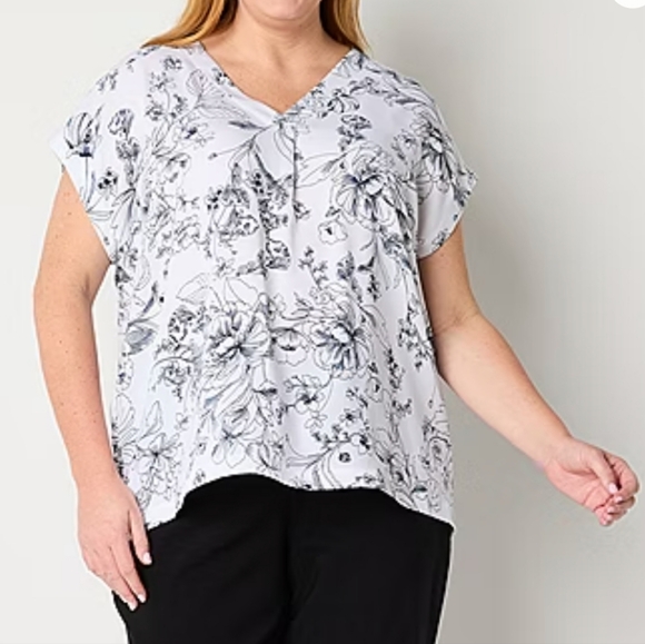 Liz Claiborne Floral Pattern Blouse - Picture 2 of 8